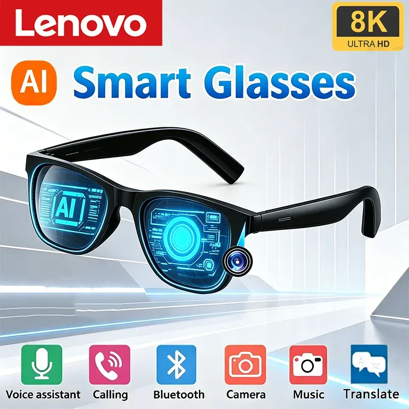Lenovo AI Smart Glasses Voice Assistant Music Touch Control Bluetooth Call Outdoor Fashion Sunglasses For Men Women 2026 New - AliExpress