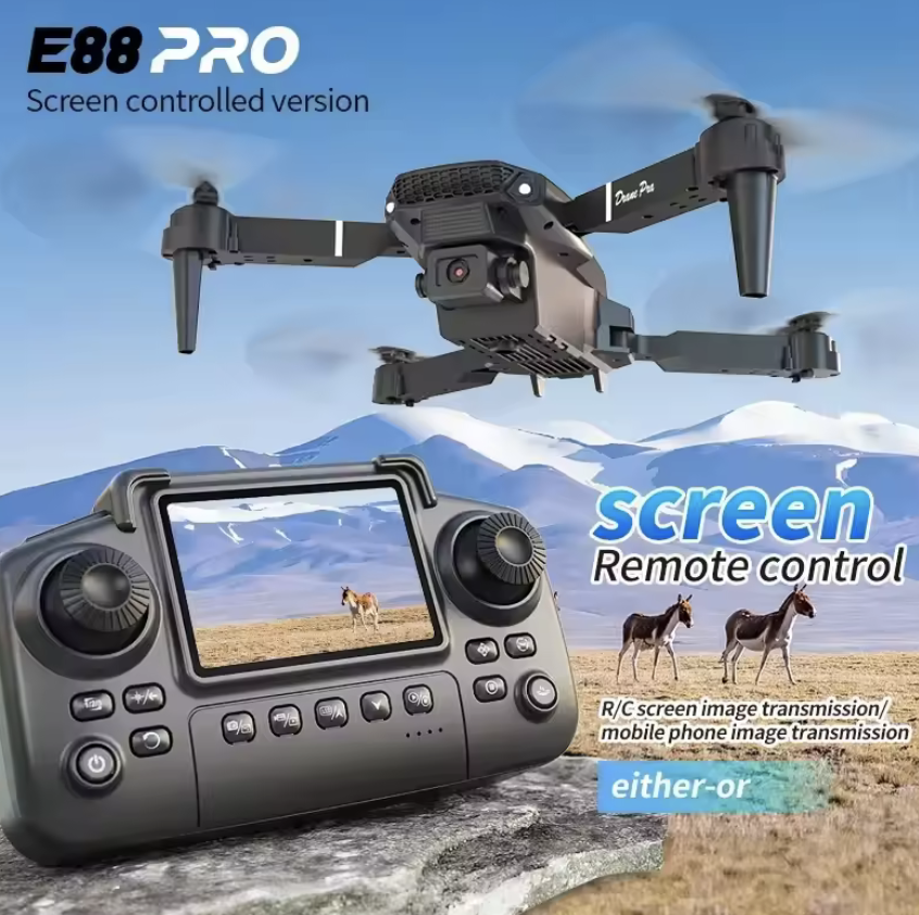 8K HD Dual Camera GPS Obstacle Avoidance 2026 E88 Plus Mini Foldable Drones Brushless Motor