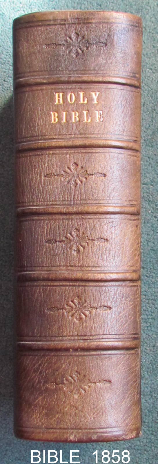 Large Bible, Leather bound. 1858